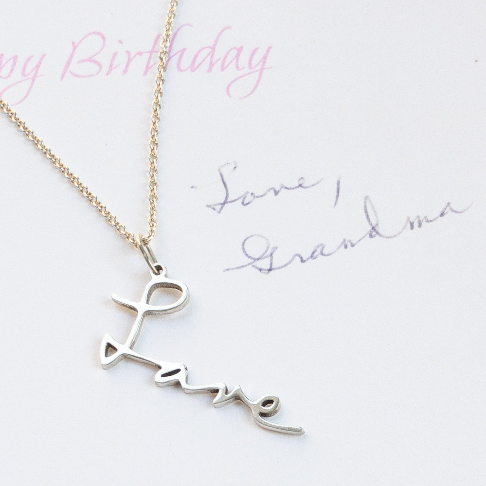 Bridesmaid Gifts Custom Handwriting Necklace Handwriting Circle Charm –  UrWeddingGifts