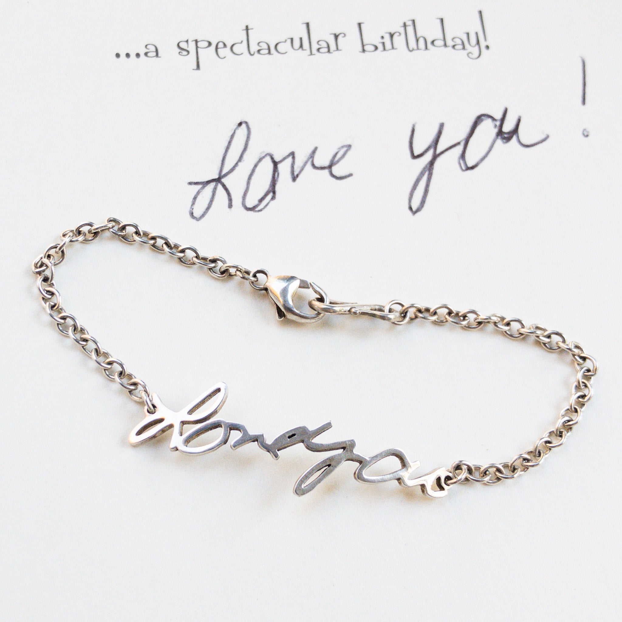 Handwriting bracelet sterling silver sale