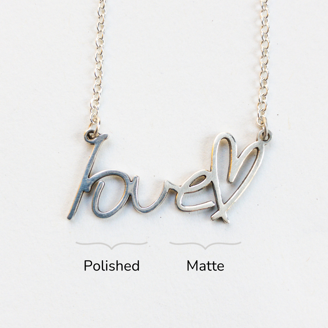 Custom Handwriting Necklace in Sterling Silver